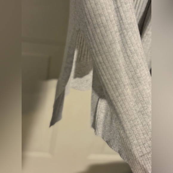 Verve Ami Ribbed Sleeveless Long Cardigan Vest Gray Size S - Picture 4 of 4